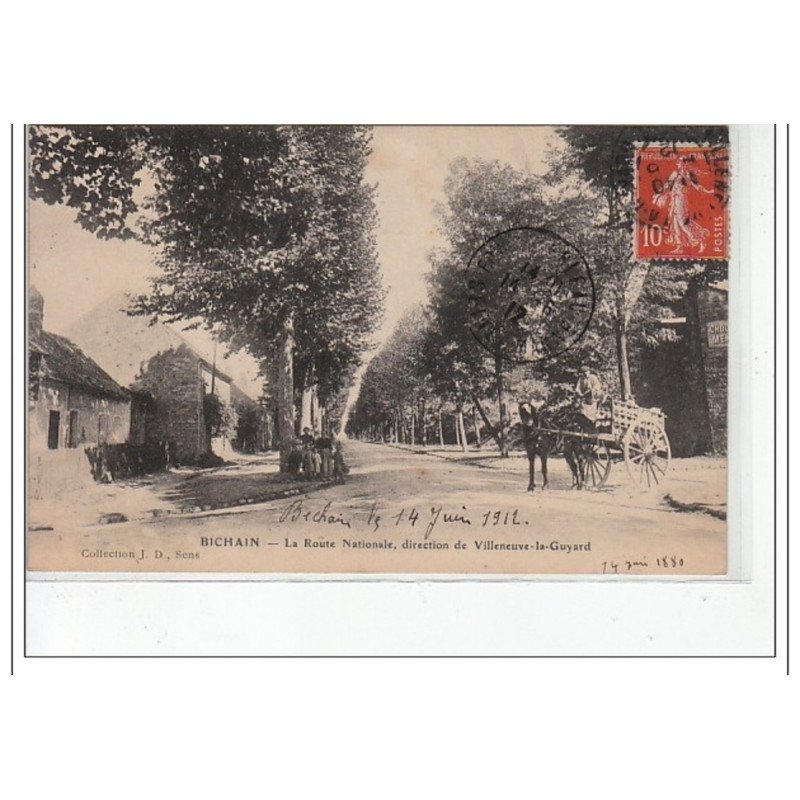 BICHAIN - La Route Nationale, direction Villeneuve la Guyard - très bon état