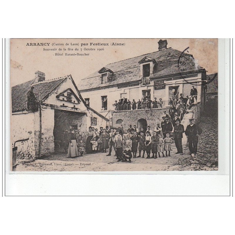 ARRANCY par FESTIEUX : souvenir de la fête du 7 Octobre 1906 - bon état (timbre décollé)