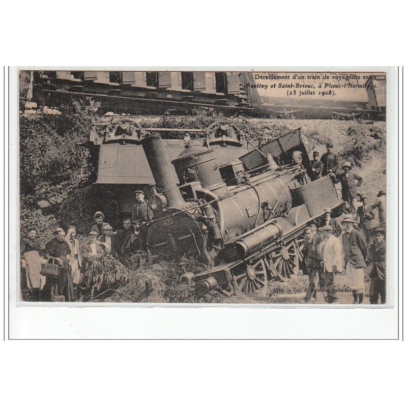 déraillement d'un train entre Pontivy et Saint Brieuc à Ploeuc-l'Hermitage en 1908