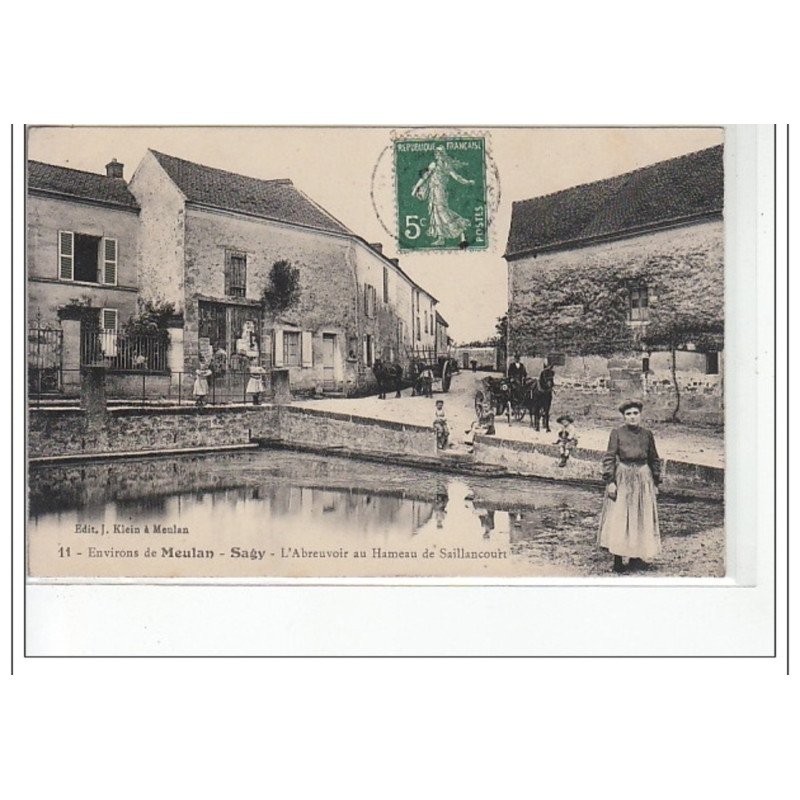Environs de MEULAN - SAGY - L'abreuvoir au hameau de Saillancourt - très bon état Environs de MEULAN - SAGY - L'abreuvoir au hameau de Saillancourt - très bon état