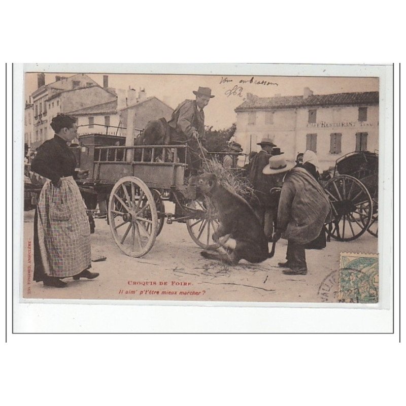 Série CROQUIS DE FOIRE - """"Il aim'p't'être mieux marcher?"""" - très bon état