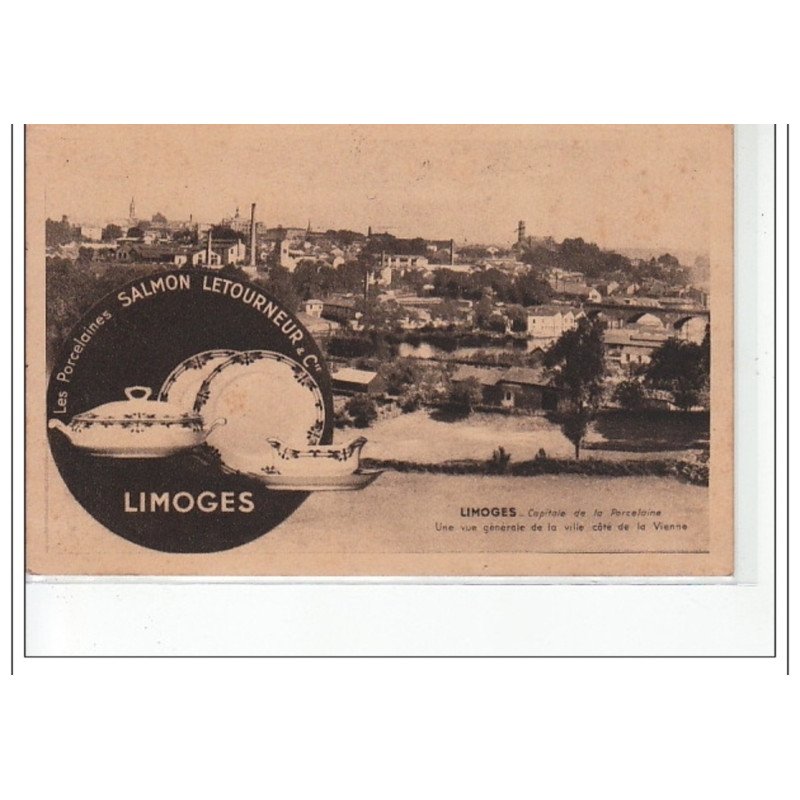 LIMOGES - Les Porcelaines Salmon Letourneur et Cie - vue générale de la ville - très bon état