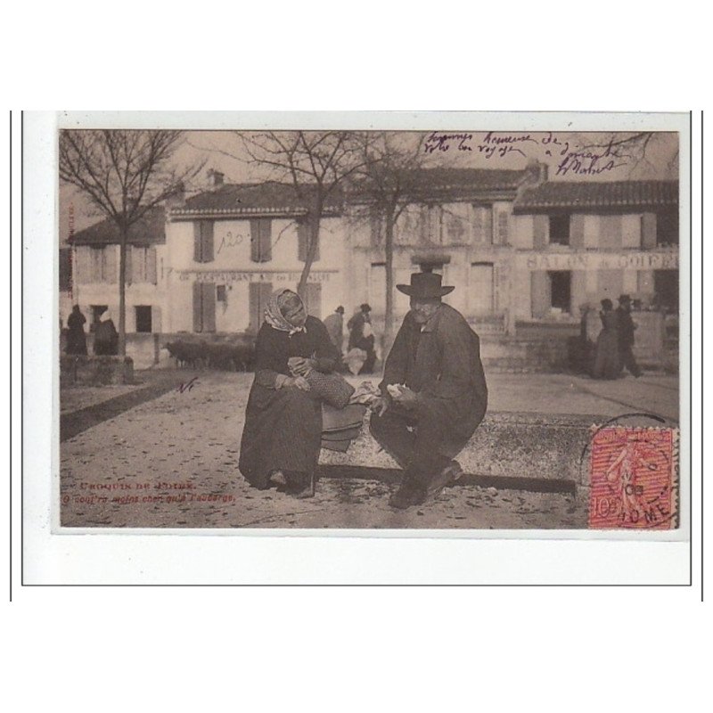 Série CROQUIS DE FOIRE - """"O cout'ra moins cher qu'à l'auberge"""" - très bon état