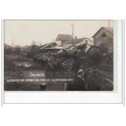 COURVILLE - CARTE PHOTO - Accident de Chemin de Fer du 14 Février 1911 - très bon état
