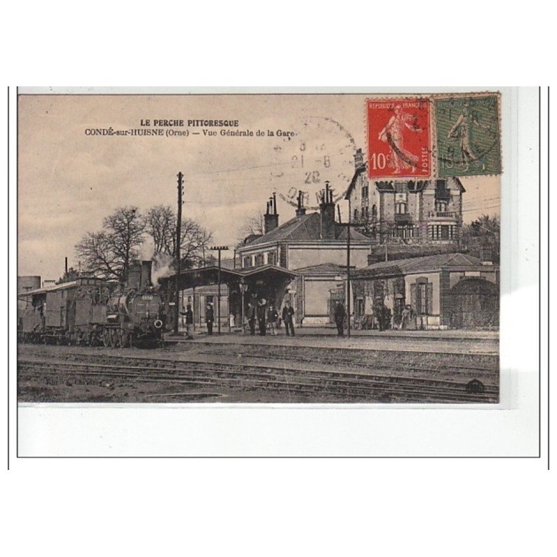 CONDE SUR HUISNE - Vue générale de la Gare - très bon état