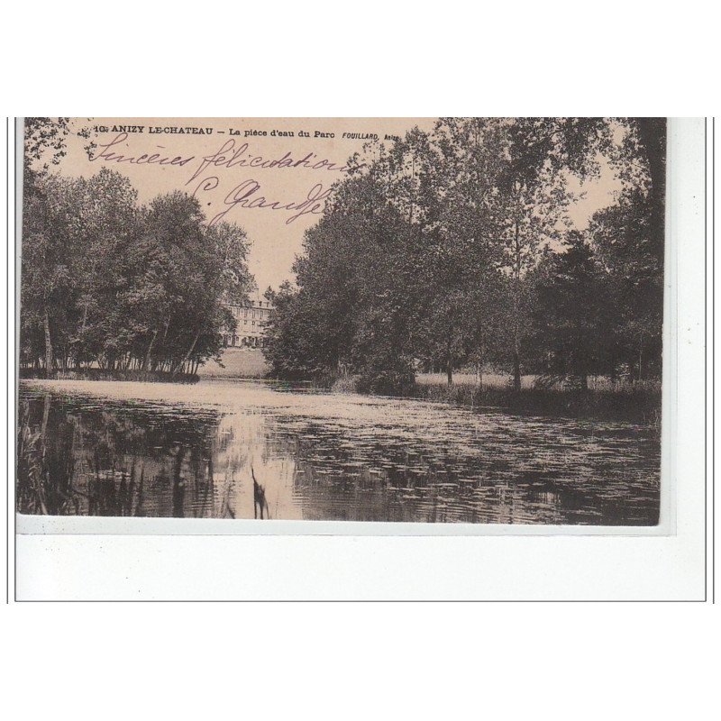 ANIZY LE CHATEAU - La pièce d'eau du parc - très bon état