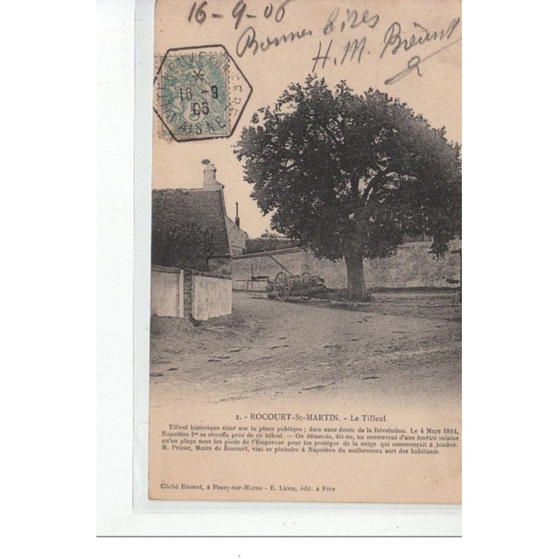 ROCOURT SAINT MARTIN - Le tilleul - très bon état