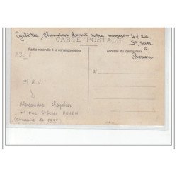 ROUEN : carte photo de la chapellerie ALEXANDRE (avec les champions cyclistes) - très bon état