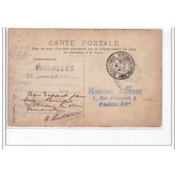 VERSAILLES : carte photo d'un départ de ballon (texte au dos) - bon état