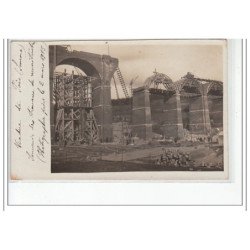 POIX : carte photo des travaux de reconstruction du viaduc en 1915 - très bon état