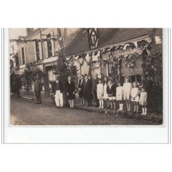 ARROU : carte photo de l'inauguration de la salle des fêtes en 1930 - très bon état