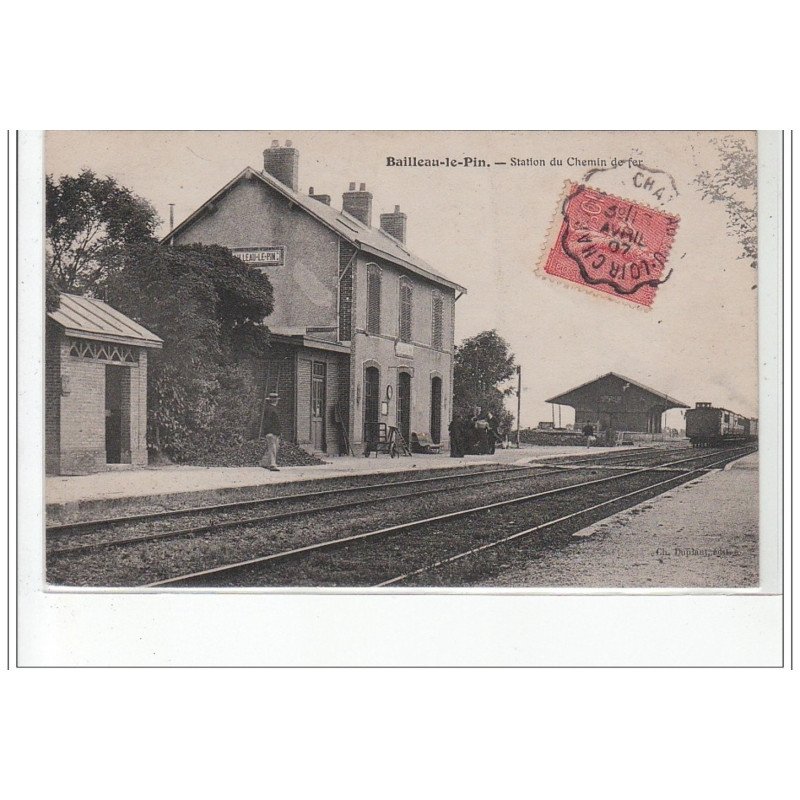 BAILLEAU LE PIN : la gare - état (partiellement décollée)