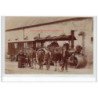 SAINT LEU D'ESSERENT : carte photo de terrassiers avec le rouleau compresseur vers 1910 - très bon état