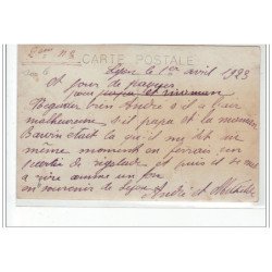 LYON : carte photo d'un café vers 1923 - très bon état