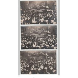 LYON ? : lot de 3 cartes photos d'un congrès socialiste - très bon état