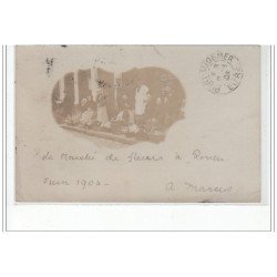 ROUEN : carte photo du marché aux fleurs en 1904 - très bon état