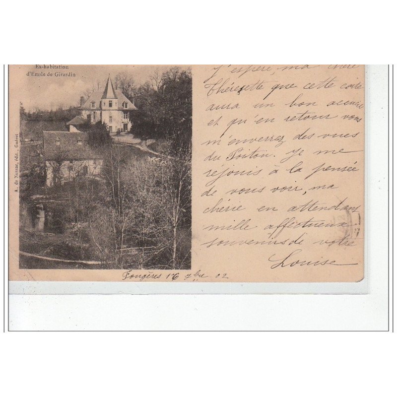 BOURGANEUF - LE VERGER - Ex-habitation d'Emile de Girardin - très bon état BOURGANEUF - LE VERGER - Ex-habitation d'Emile de Girardin - très bon état