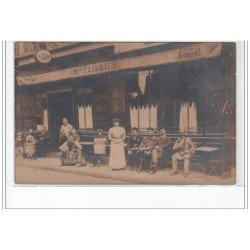 MONTREUIL SOUS BOIS : carte photo du café-restaurant TEISSIER (22 bis rue Dombasle) - très bon état
