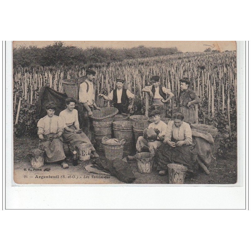 ARGENTEUIL : les vendanges - état (un coin plié)