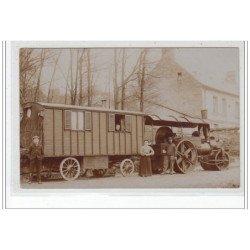 carte photo a localiser : rouleau compresseur et terrassiers - très bon état