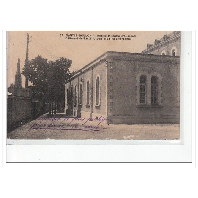 NANTES DOULON - Hôpital militaire Broussais - bâtiment de bactériologie et de radiographie - très bon état