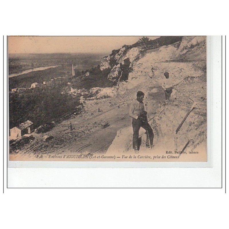 Environs d'AIGUILLON - Vue de la carrière, prise des côteaux - très bon état