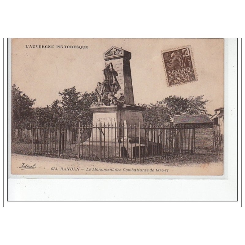 RANDAN - Le Monument des Combattants de 1870-71 - très bon état
