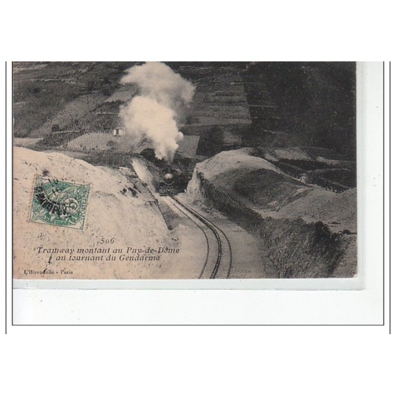 Tramway montant au  PUY DE DOME au Tournant du Gendarme -  très bon état
