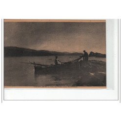 Pêcheurs au Filet - Charbon par M.L. Luc du Photo Club Mâconnais - très bon état