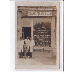 PARIS 17 ème : carte photo du salon de coiffure EDOUARD au 100 avenue de Clichy - très bon état