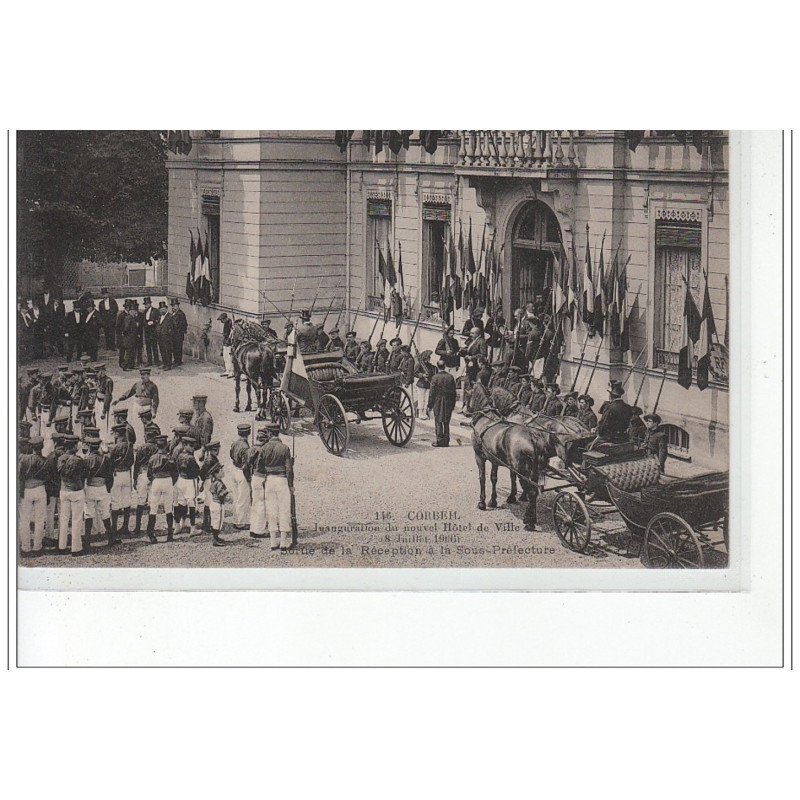 CORBEIL - Inauguration du nouvel Hôtel de Ville (1906) - sortie de la réception à la sous-préfecture - très bon état