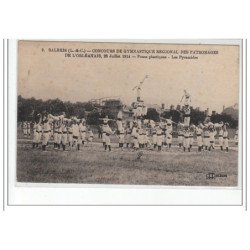 SALBRIS -Concours de Gymnastique Régional des Patronages de l'Orléanais 1914- Poses plastiques Pyramides - très bo