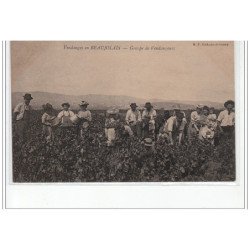VENDANGES EN BEAUJOLAIS - Groupe de vendangeurs - très bon état