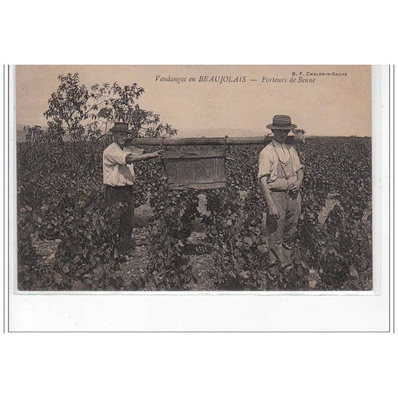 VENDANGES EN BEAUJOLAIS - Porteur de benne - très bon état