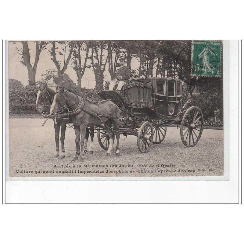 Arrivée à LA MALMAISON (28 juillet 1908) de """"L'Opale"""", voiture qui conduisit Joséphine au château (...)- très bon