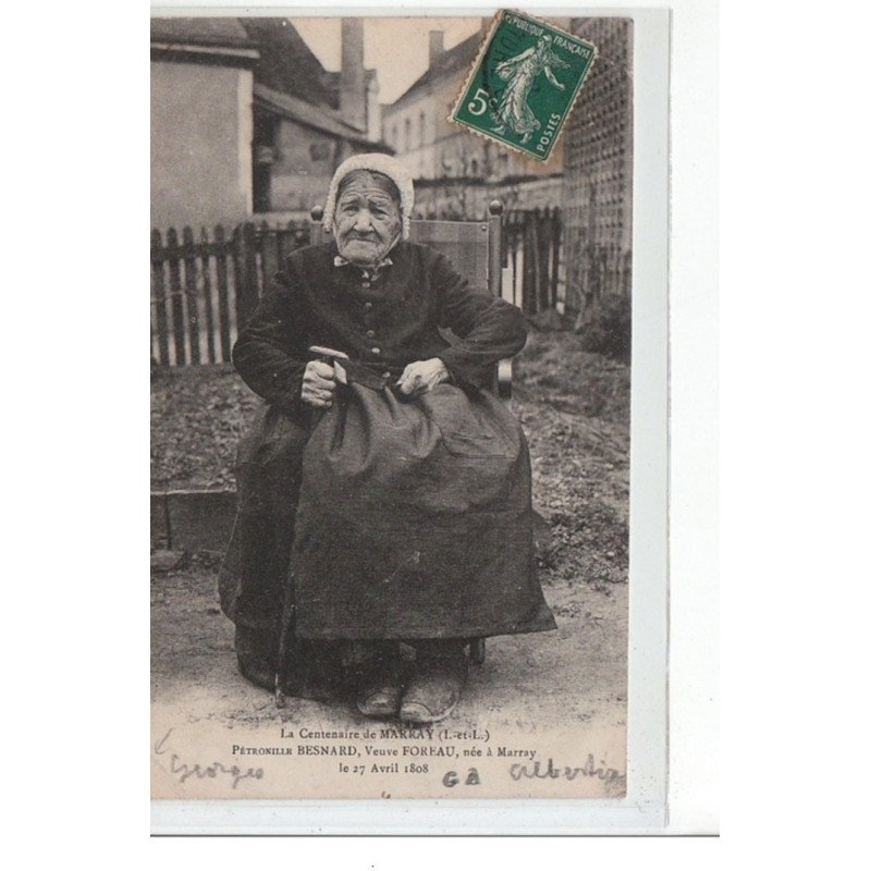 MARRAY - La Centenaire de Marray, Pétronille Besnard née le 27 Avril 1808 - état