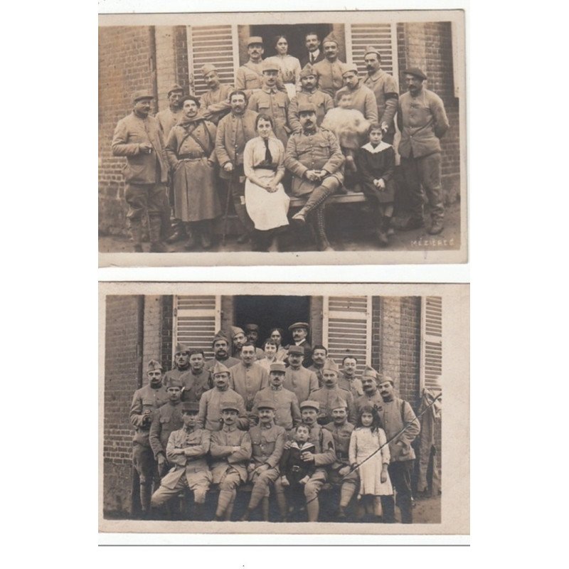 MEZIERES : lot de 2 cartes photos de militaires - très bon état
