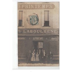 AGEN : carte photo du magasin """"Au Printemps"""" (LABOULBENE)- très bon état