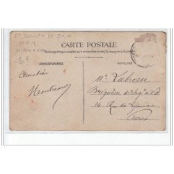 SAINT BONNET DE JOUX : carte photo  (avec facteur ) - bon état (timbre décollé au dos)