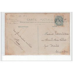 A localiser : carte photo d'un rouleau compresseur et des ouvriers posant devant  (environs de Paris ) - très bon état