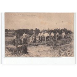 environs de PLOMBIERES - le battage de sarrasin - très bon état