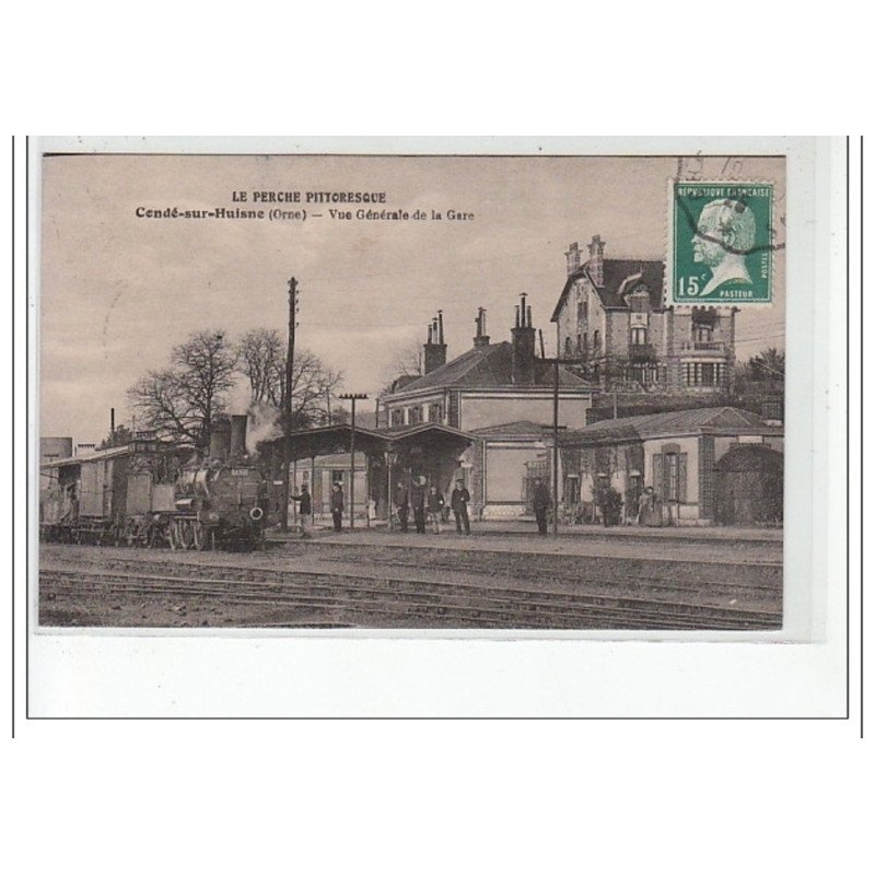 CONDE SUR HUISNE - Vue générale de la gare - très bon état