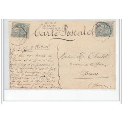 FECAMP - La plage - Carte dessinée à la main - très bon état