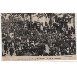LYON : mai 1907 - voyage présidentiel (Lot de 18 cartes postales anciennes sur soie) - très bon état