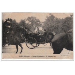 LYON : mai 1907 - voyage présidentiel (Lot de 18 cartes postales anciennes sur soie) - très bon état