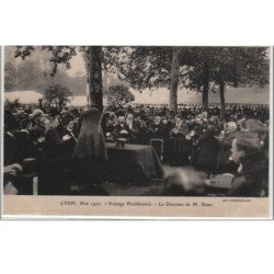 LYON : mai 1907 - voyage présidentiel (Lot de 18 cartes postales anciennes sur soie) - très bon état