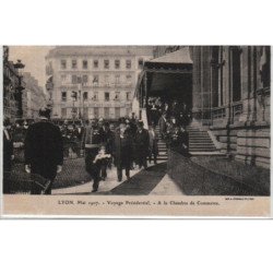 LYON : mai 1907 - voyage présidentiel (Lot de 18 cartes postales anciennes sur soie) - très bon état