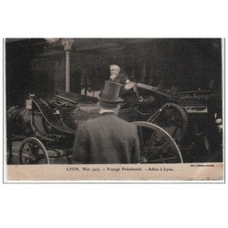 LYON : mai 1907 - voyage présidentiel (Lot de 18 cartes postales anciennes sur soie) - très bon état