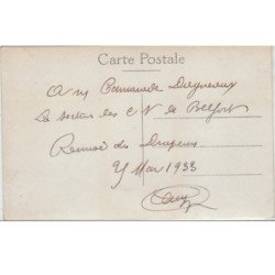 BELFORT : lot de 2 cartes photo de la remise du drapeau en 1933 - très bon état