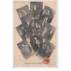 Lot de 2 cartes : une carte photo du ventriloque """"Marcou"""" et une carte imprimée du même artiste - bon état (une ér